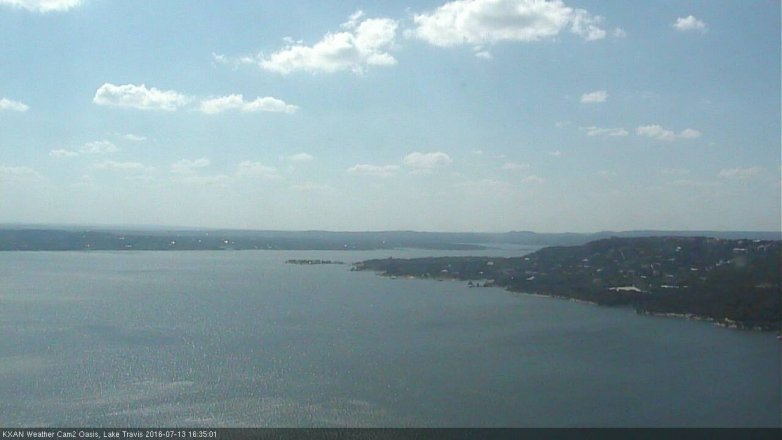 Lake Travis webcam, July 13, 2016 3:45 PM CT