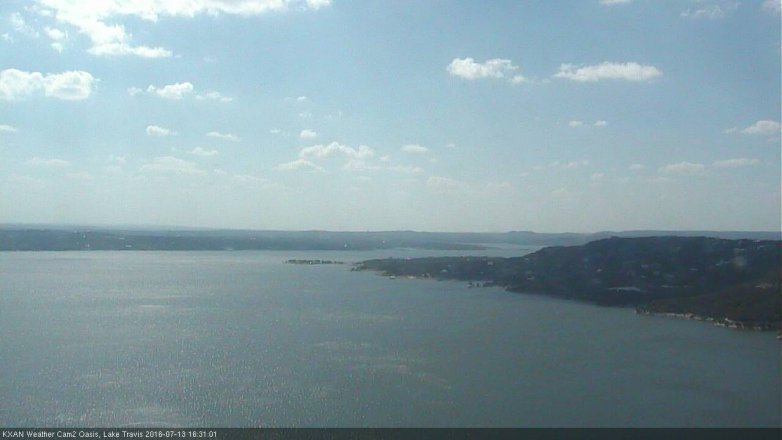 Lake Travis webcam, July 13, 2016 3:50 PM CT