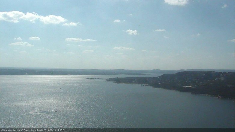 Lake Travis webcam, July 13, 2016 4:20 PM CT