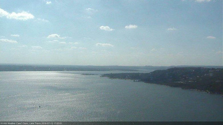 Lake Travis webcam, July 13, 2016 4:30 PM CT