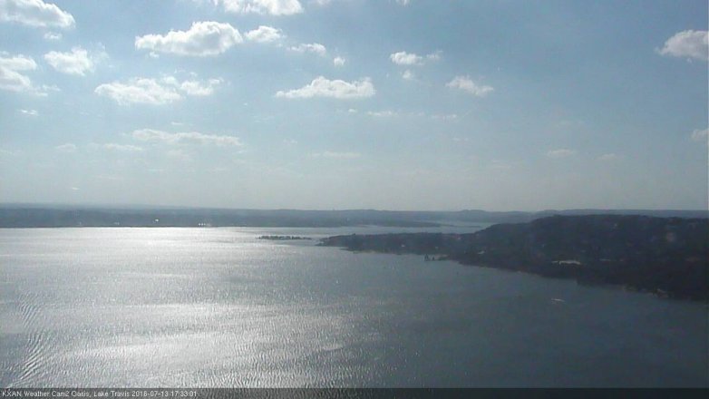 Lake Travis webcam, July 13, 2016 4:40 PM CT