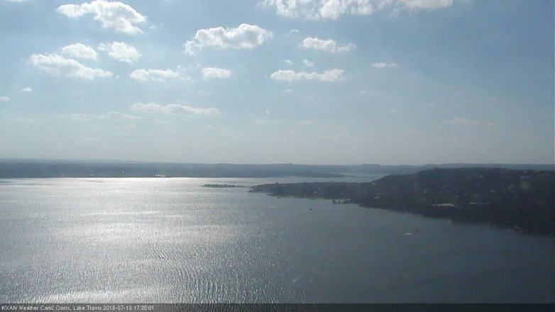 Lake Travis webcam, July 13, 2016 4:45 PM CT