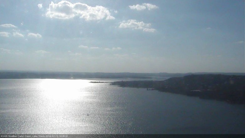 Lake Travis webcam, July 13, 2016 5:10 PM CT