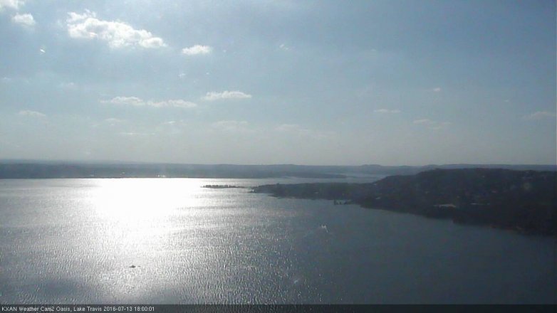 Lake Travis webcam, July 13, 2016 5:20 PM CT
