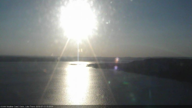 Lake Travis webcam, July 13, 2016 6:55 PM CT