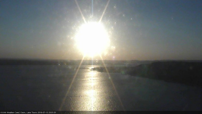 Lake Travis webcam, July 13, 2016 7:20 PM CT