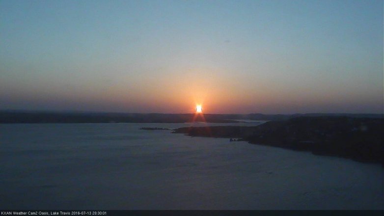 Lake Travis webcam, July 13, 2016 7:40 PM CT