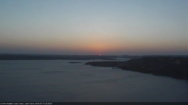 Lake Travis webcam, July 13, 2016 7:45 PM CT
