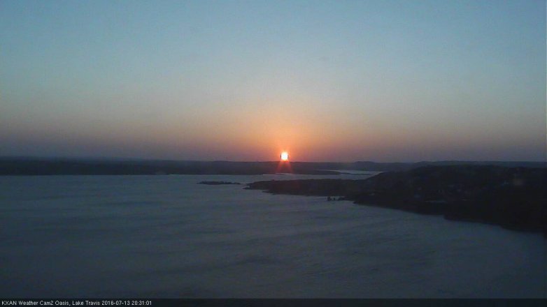 Lake Travis webcam, July 13, 2016 7:55 PM CT