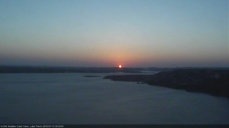 Lake Travis webcam, July 13, 2016 8:00 PM CT