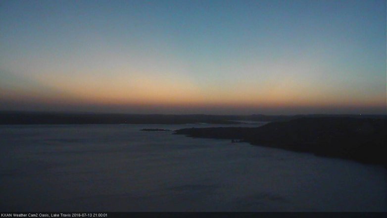 Lake Travis webcam, July 13, 2016 8:15 PM CT