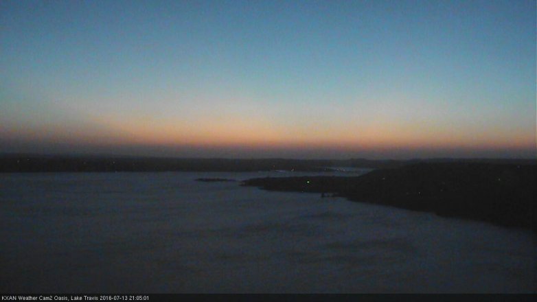 Lake Travis webcam, July 13, 2016 8:35 PM CT