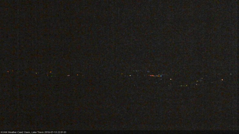 Lake Travis webcam, July 13, 2016 9:20 PM CT