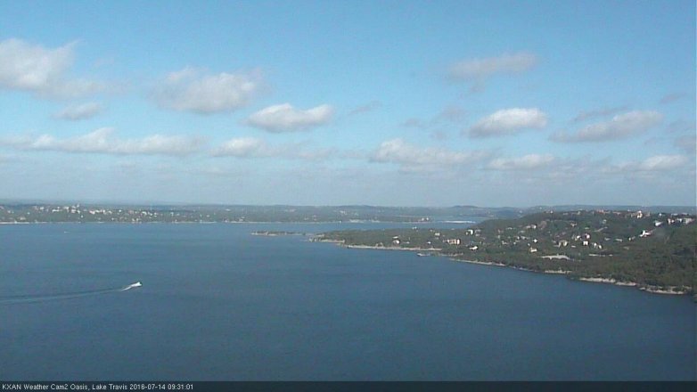 Lake Travis webcam, July 14, 2016 9:00 AM CT
