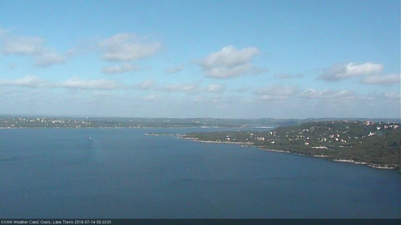 Lake Travis webcam, July 14, 2016 9:05 AM CT