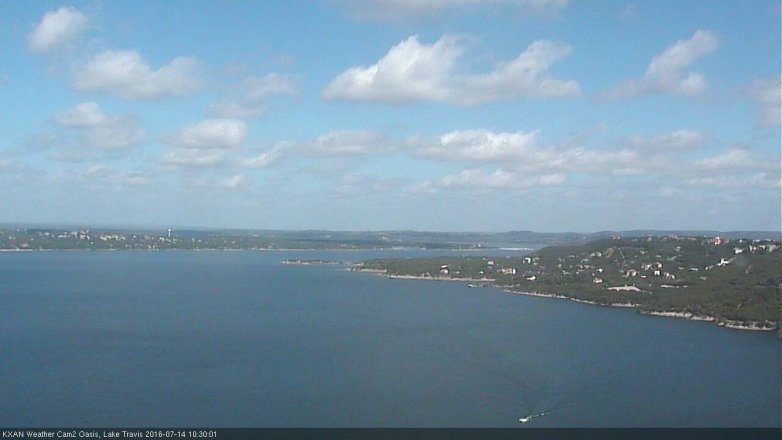 Lake Travis webcam, July 14, 2016 9:35 AM CT