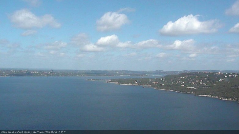 Lake Travis webcam, July 14, 2016 9:45 AM CT
