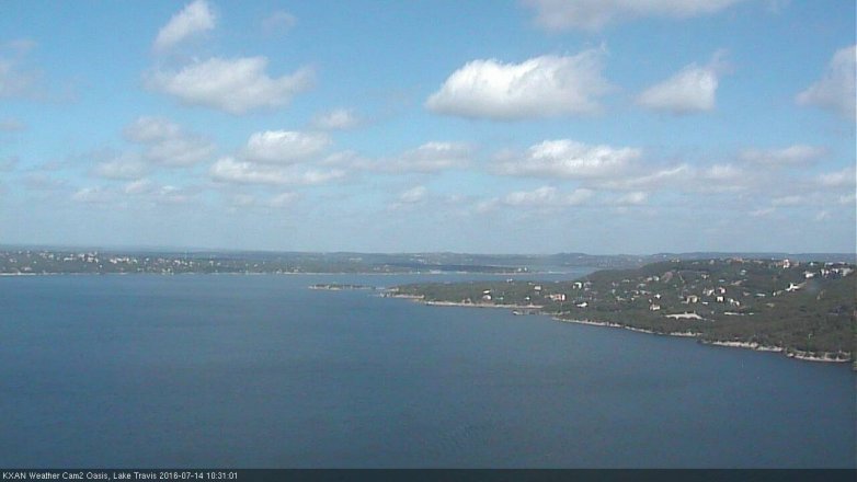 Lake Travis webcam, July 14, 2016 10:00 AM CT
