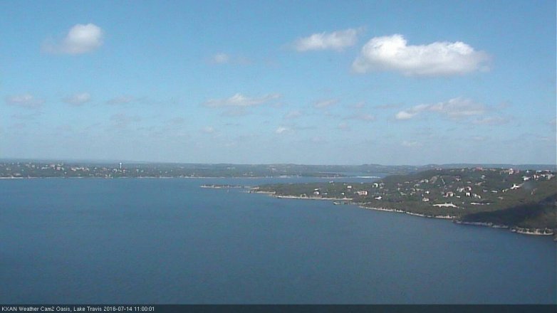 Lake Travis webcam, July 14, 2016 10:10 AM CT