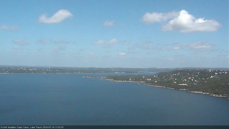 Lake Travis webcam, July 14, 2016 10:15 AM CT