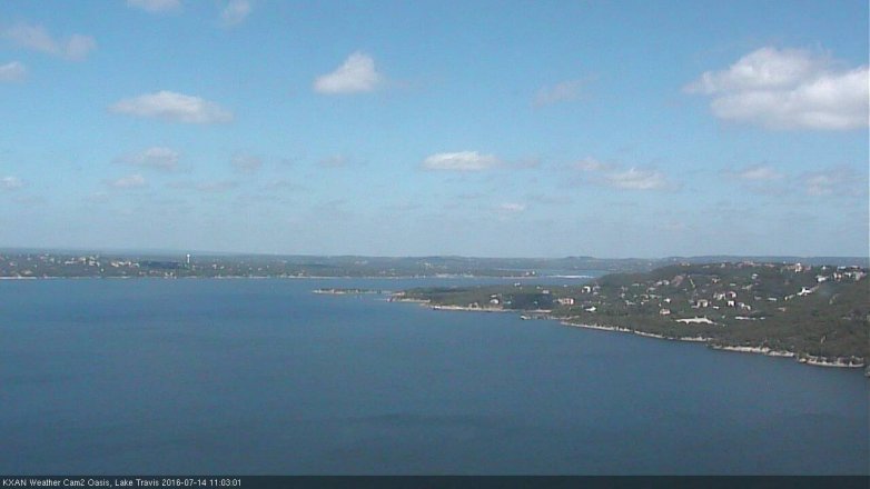 Lake Travis webcam, July 14, 2016 10:25 AM CT
