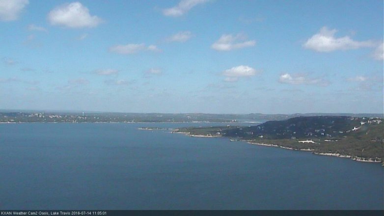 Lake Travis webcam, July 14, 2016 10:30 AM CT