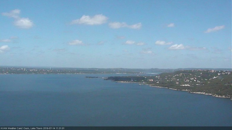 Lake Travis webcam, July 14, 2016 10:45 AM CT