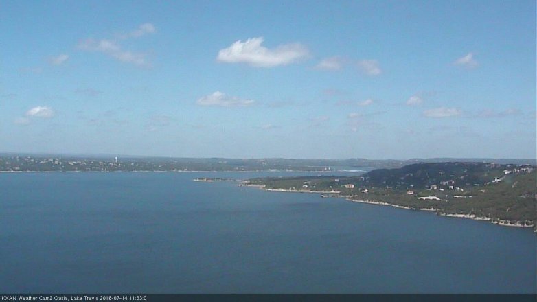 Lake Travis webcam, July 14, 2016 10:55 AM CT