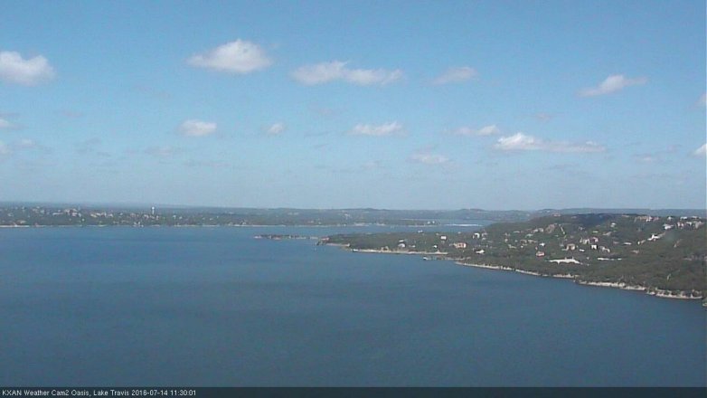 Lake Travis webcam, July 14, 2016 11:00 AM CT