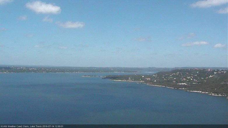 Lake Travis webcam, July 14, 2016 11:25 AM CT