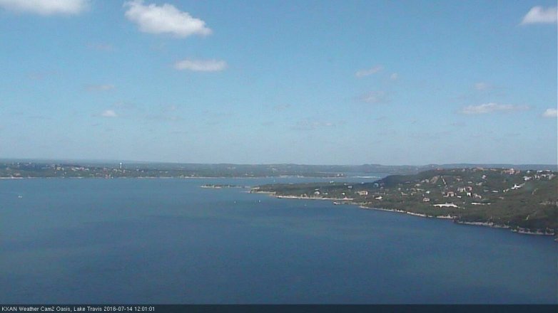 Lake Travis webcam, July 14, 2016 11:30 AM CT