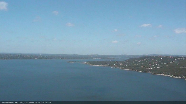 Lake Travis webcam, July 14, 2016 12:00 PM CT