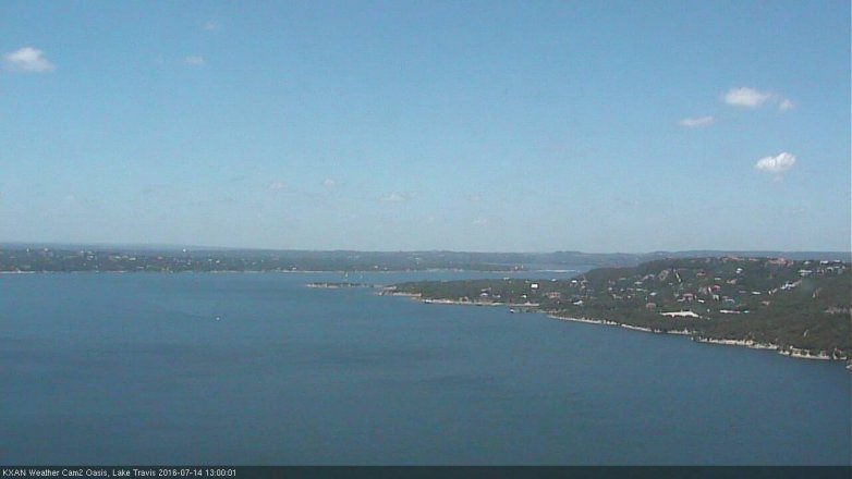 Lake Travis webcam, July 14, 2016 12:05 PM CT