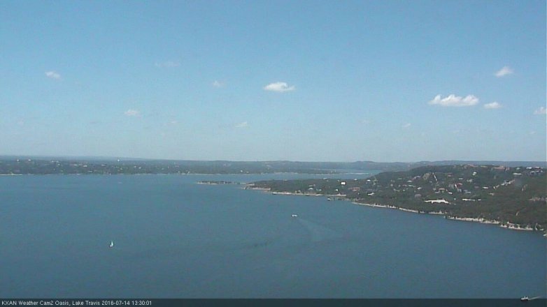 Lake Travis webcam, July 14, 2016 12:55 PM CT