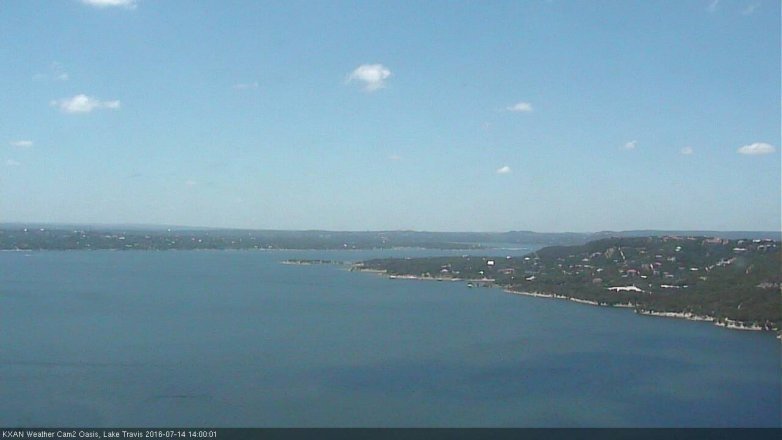 Lake Travis webcam, July 14, 2016 1:05 PM CT