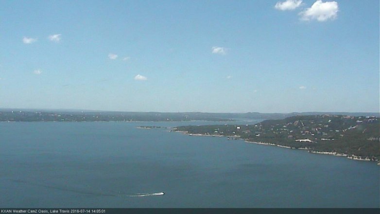 Lake Travis webcam, July 14, 2016 1:15 PM CT