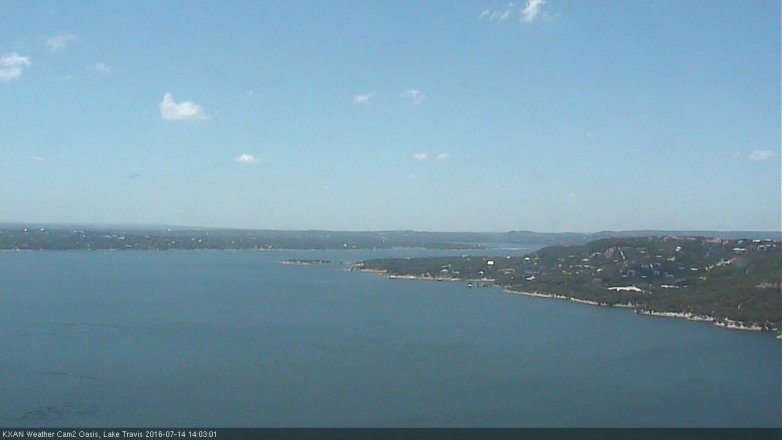 Lake Travis webcam, July 14, 2016 1:25 PM CT