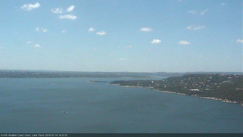 Lake Travis webcam, July 14, 2016 1:55 PM CT