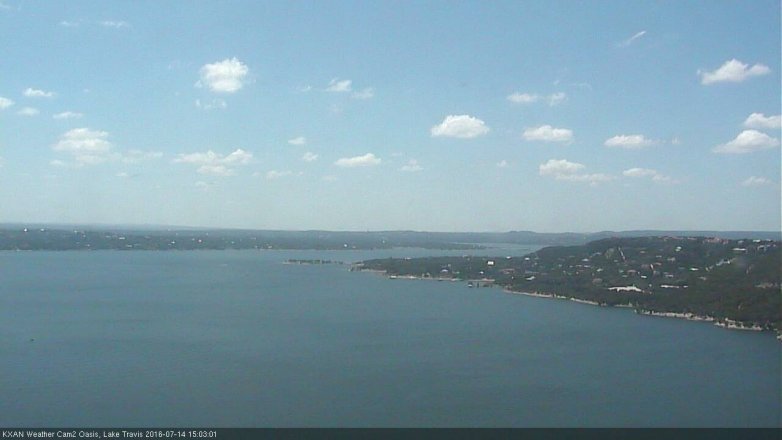Lake Travis webcam, July 14, 2016 2:25 PM CT