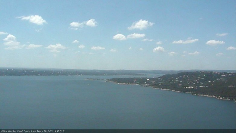 Lake Travis webcam, July 14, 2016 2:30 PM CT