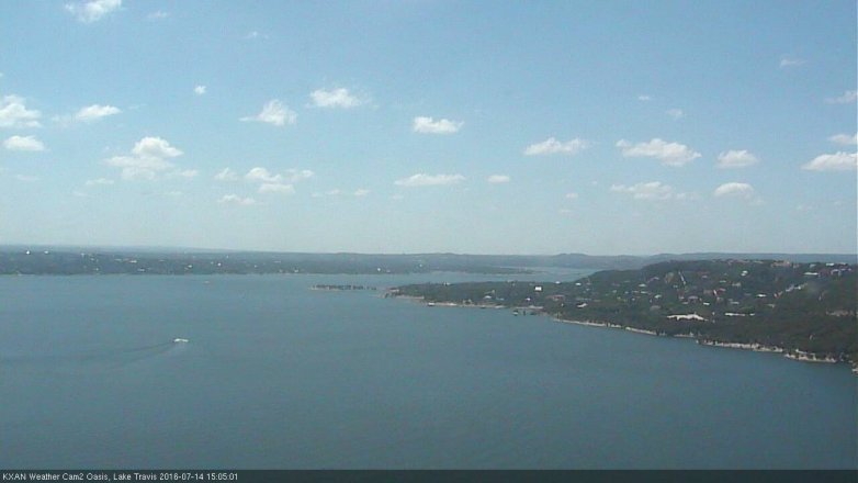Lake Travis webcam, July 14, 2016 2:35 PM CT