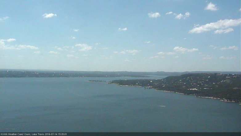 Lake Travis webcam, July 14, 2016 2:50 PM CT