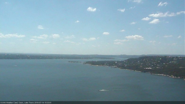 Lake Travis webcam, July 14, 2016 2:55 PM CT