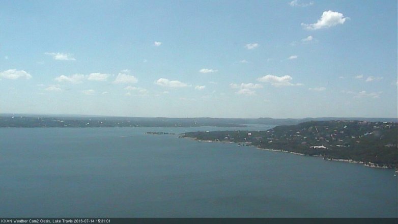 Lake Travis webcam, July 14, 2016 3:00 PM CT