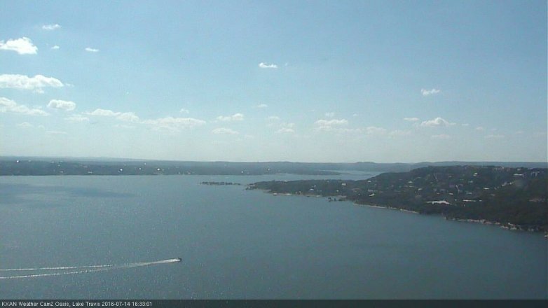 Lake Travis webcam, July 14, 2016 3:40 PM CT