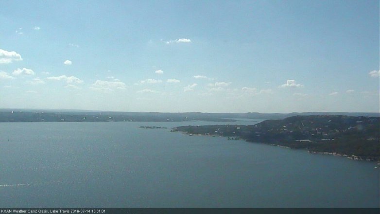 Lake Travis webcam, July 14, 2016 3:50 PM CT