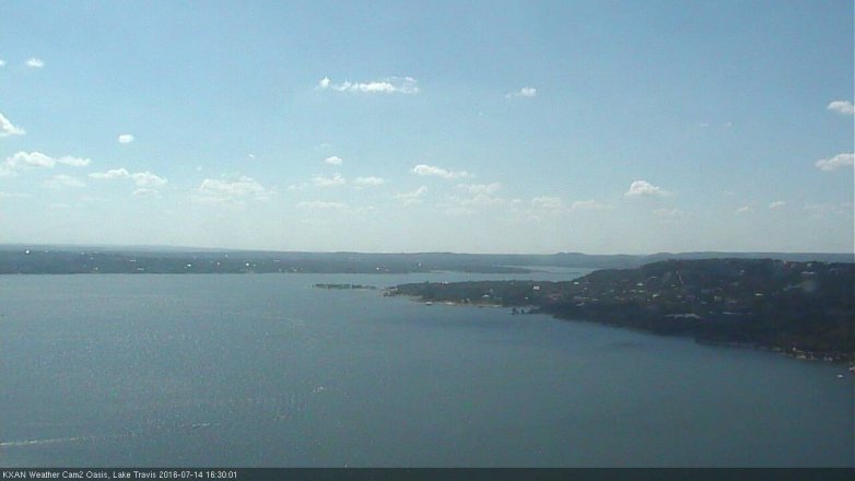 Lake Travis webcam, July 14, 2016 3:55 PM CT