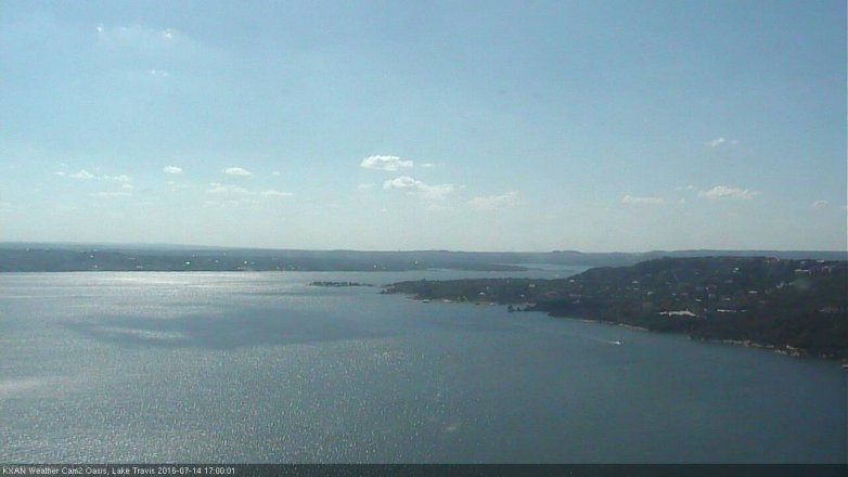 Lake Travis webcam, July 14, 2016 4:10 PM CT