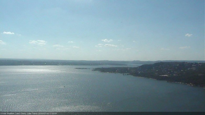 Lake Travis webcam, July 14, 2016 4:20 PM CT
