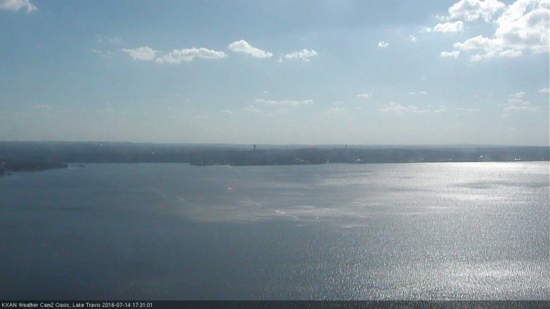 Lake Travis webcam, July 14, 2016 4:45 PM CT